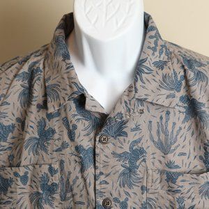 Howler Brothers Men's blue and gray hawaiian loop collar camp shirt XL